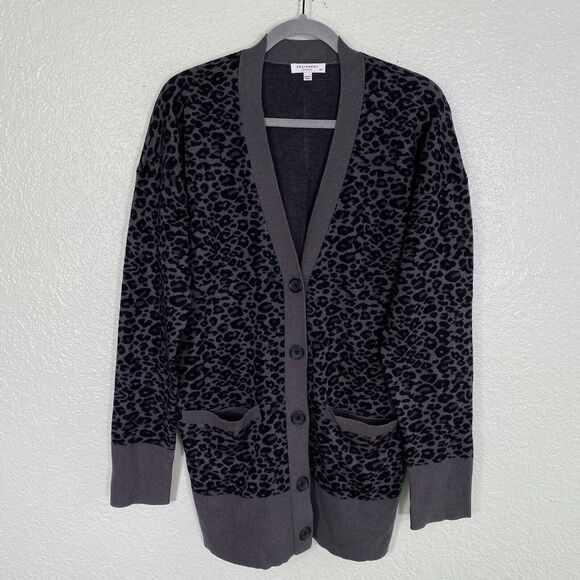 Equipment Cardigan Womens Small Leopard Animal Print Button Front Sweater Cozy S - Picture 1 of 9